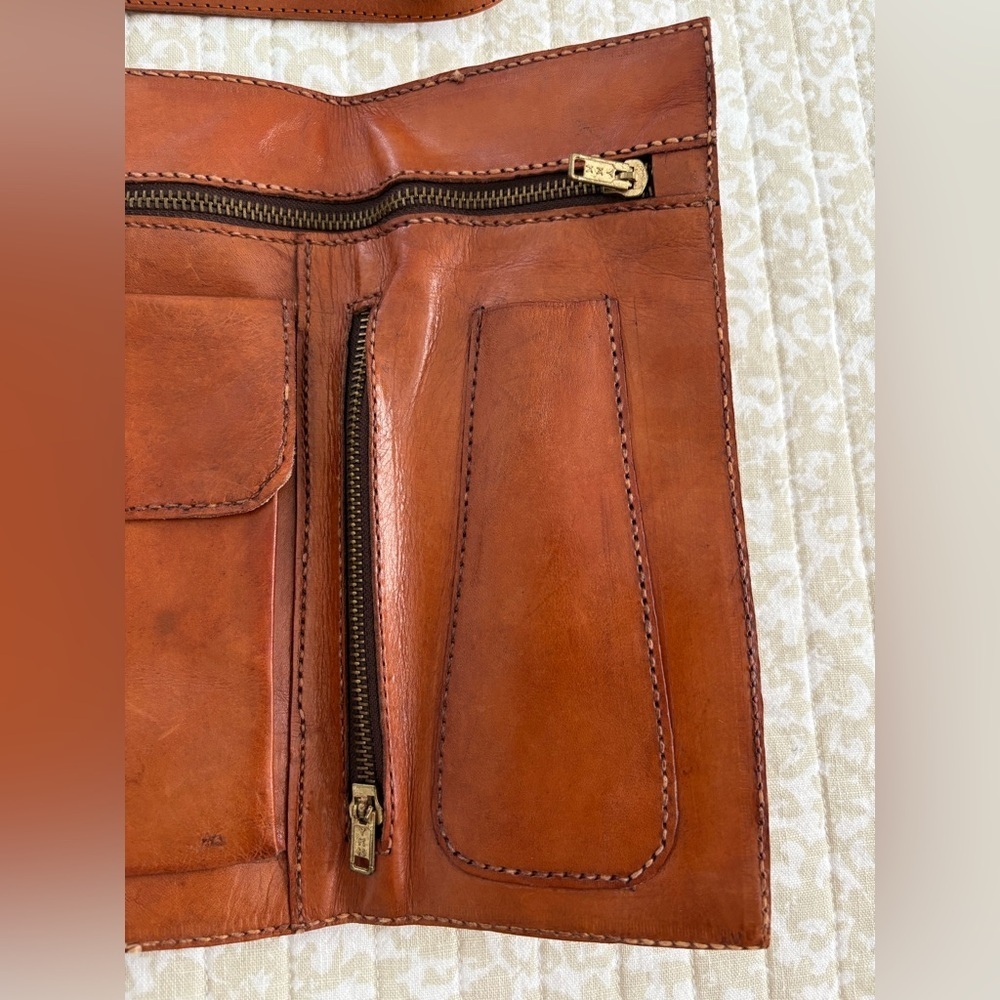 Vintage Genuine Leather Convertible Clutch Wallet Wristlet | Handmade Artisan - Picture 9 of 16